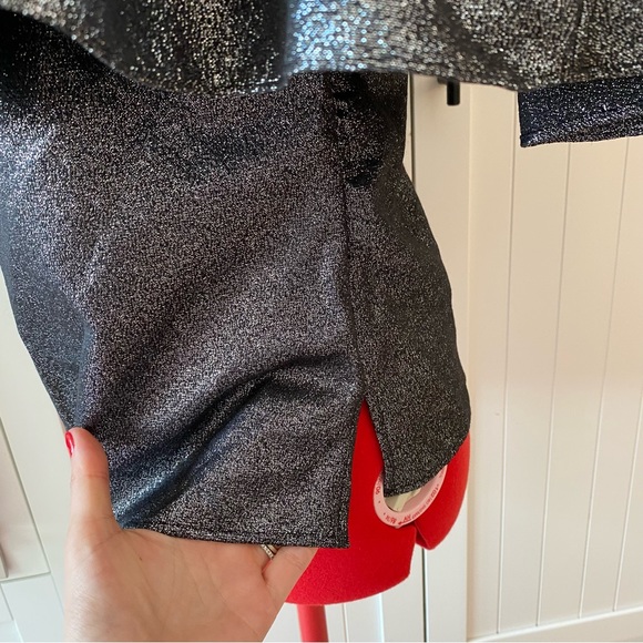 ZARA Metallic One Shoulder Top, Silver, Lined, Women's (US S) - Picture 8 of 16